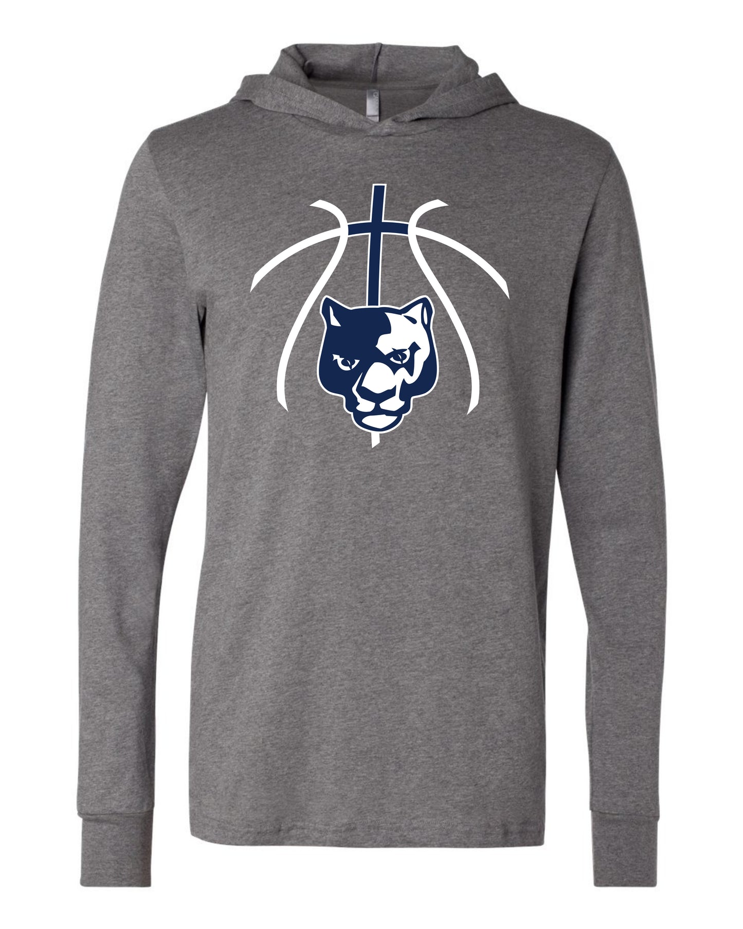 Panther Head Cross Ball - Adult Hooded Long Sleeve