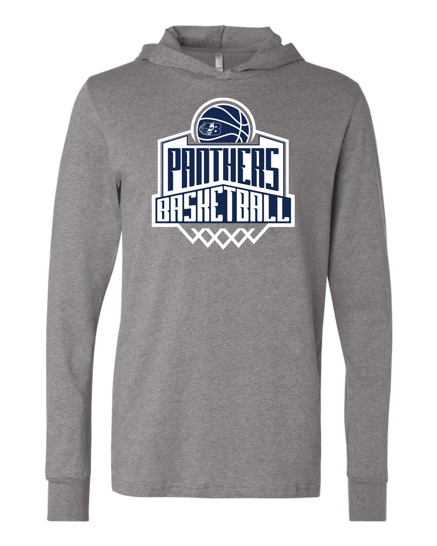 Panthers Basketball Backboard - Adult Hooded Long Sleeve