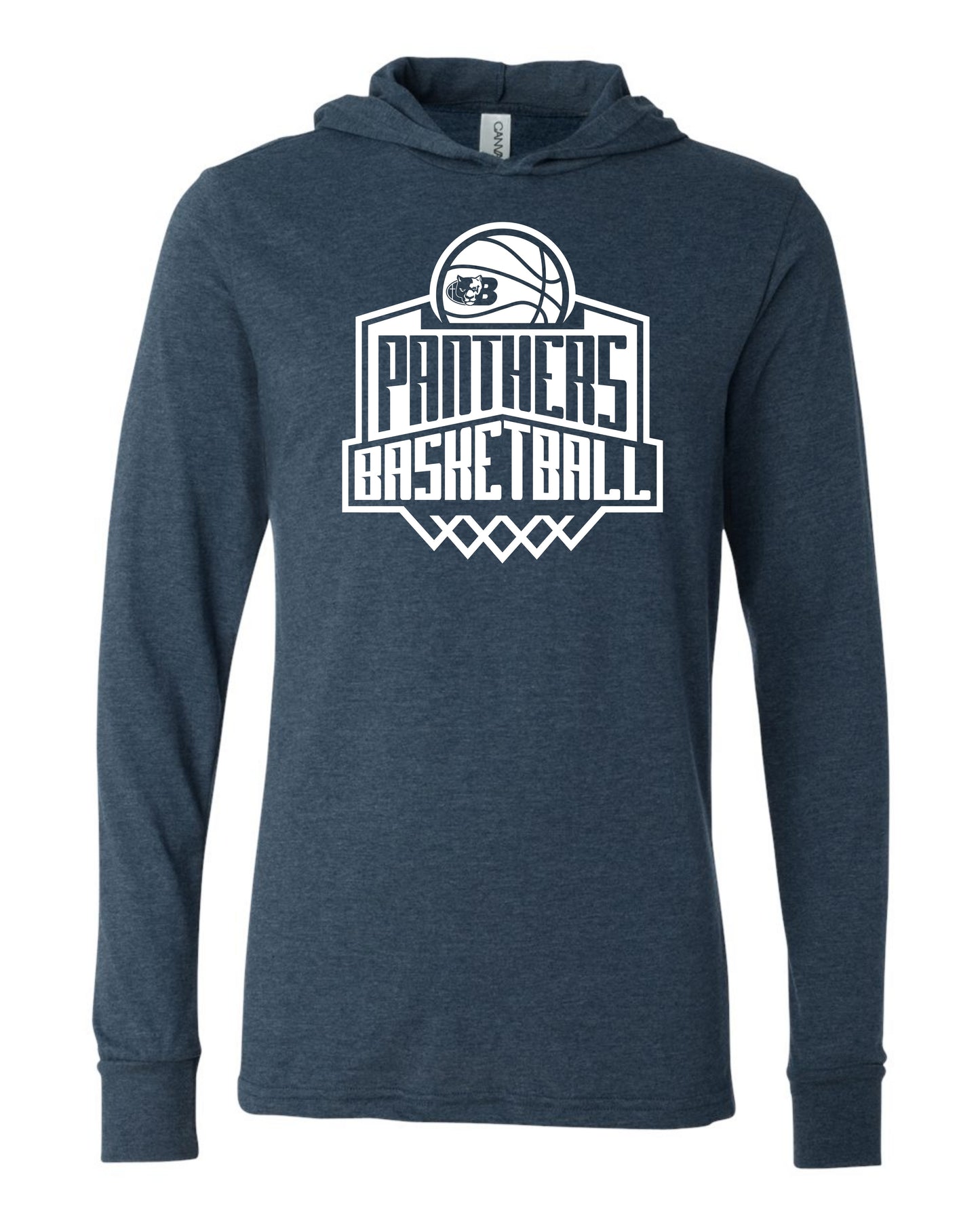 Panthers Basketball Backboard - Adult Hooded Long Sleeve