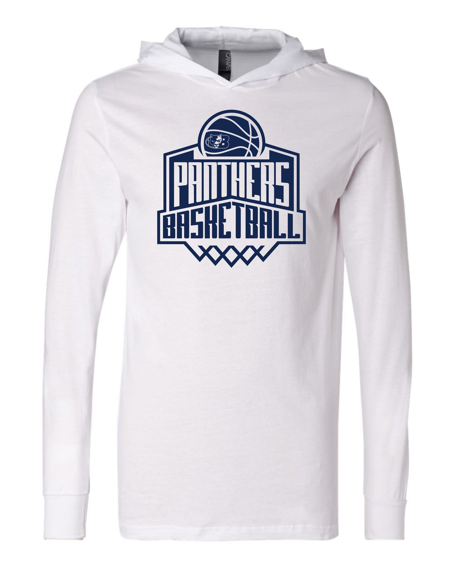 Panthers Basketball Backboard - Adult Hooded Long Sleeve