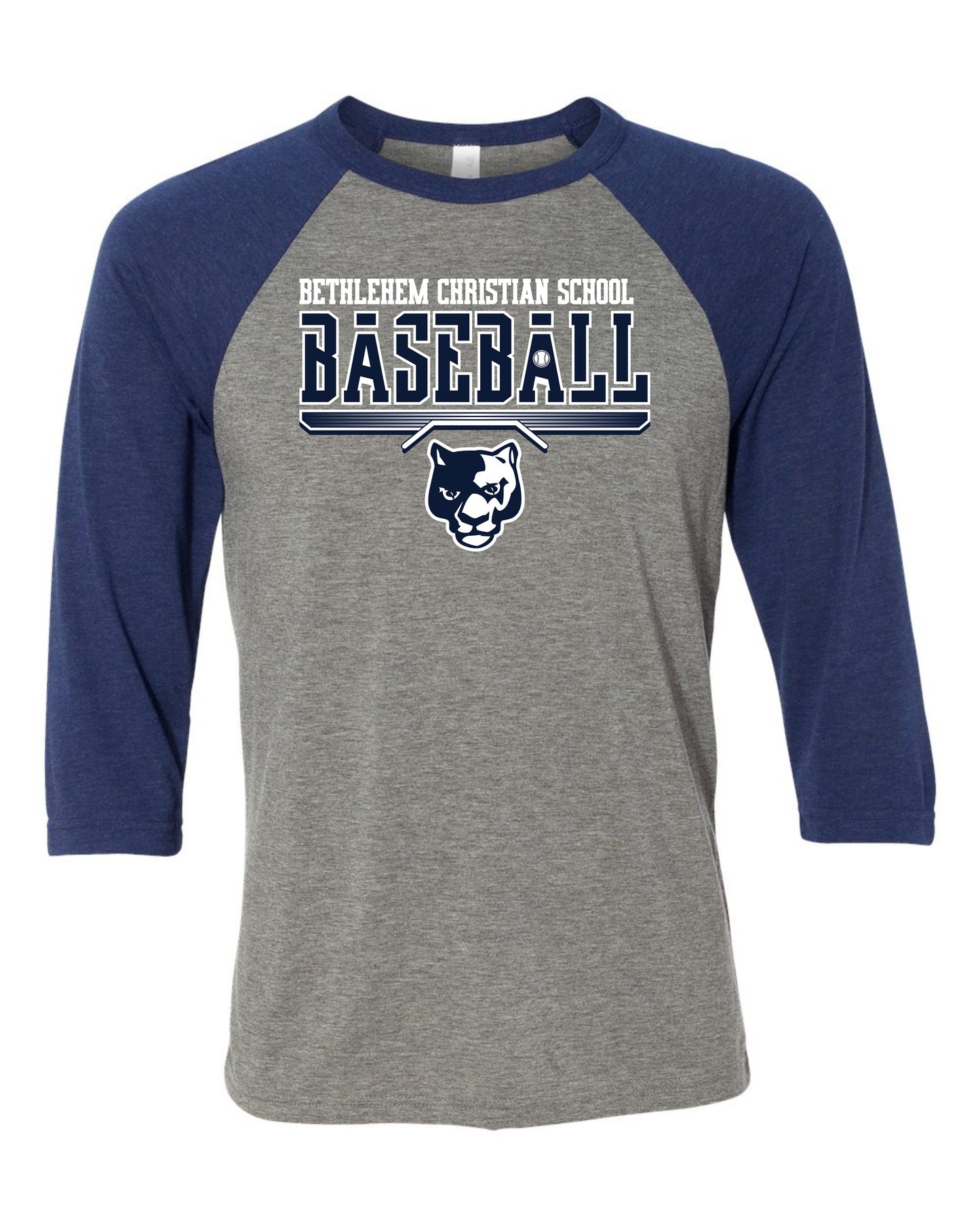 Bethlehem Christian School Baseball - Adult Raglan Tee