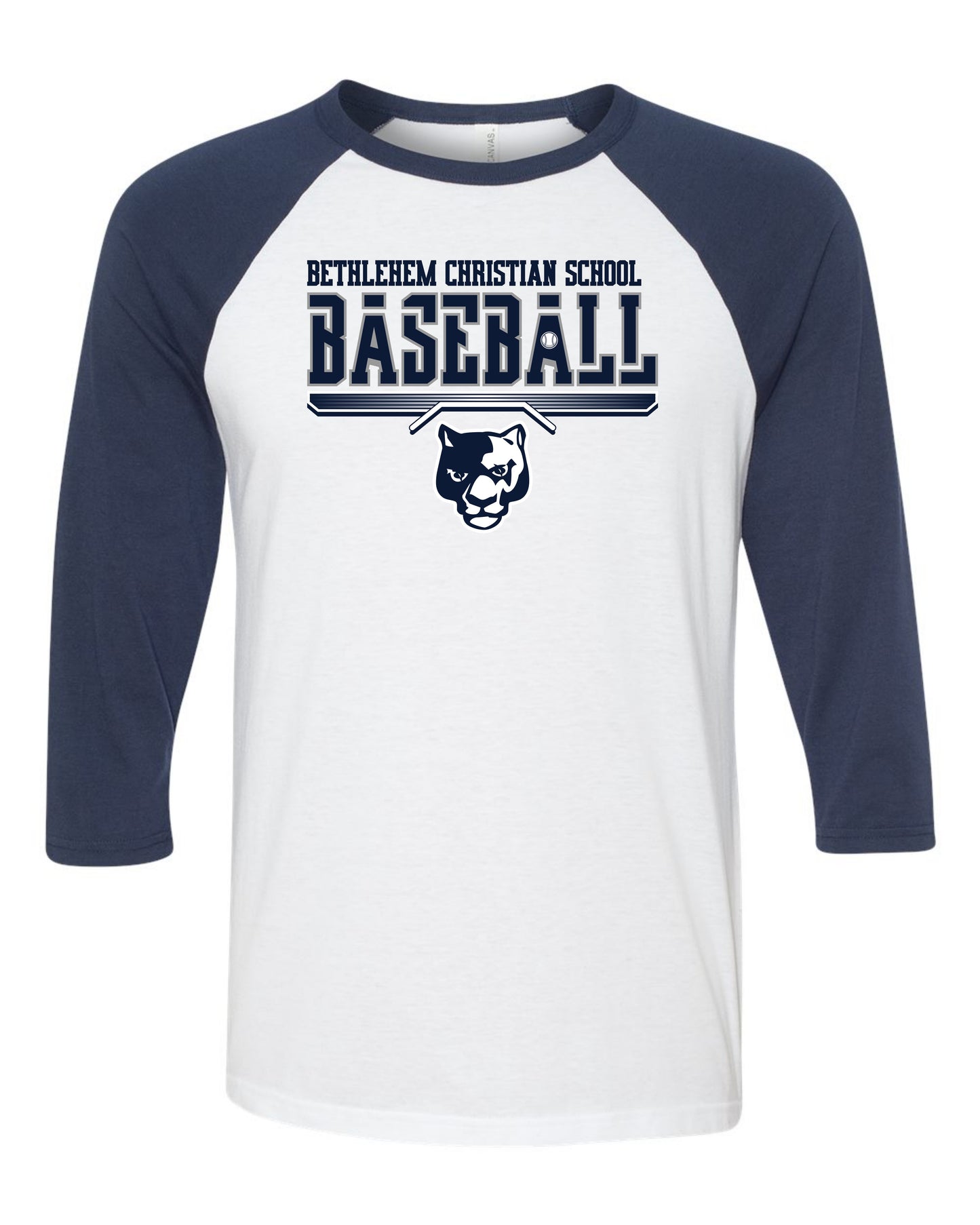 Bethlehem Christian School Baseball - Adult Raglan Tee