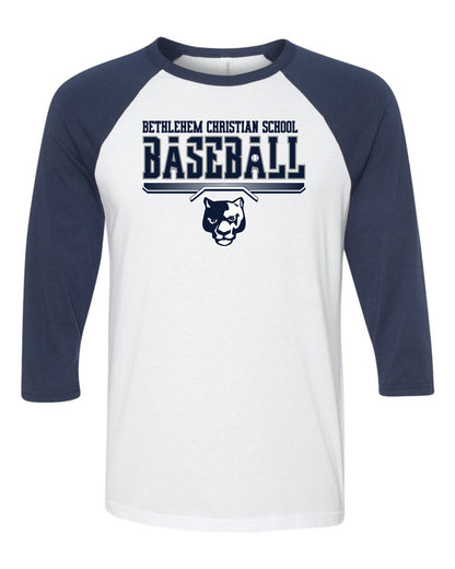 Bethlehem Christian School Baseball - Adult Raglan Tee