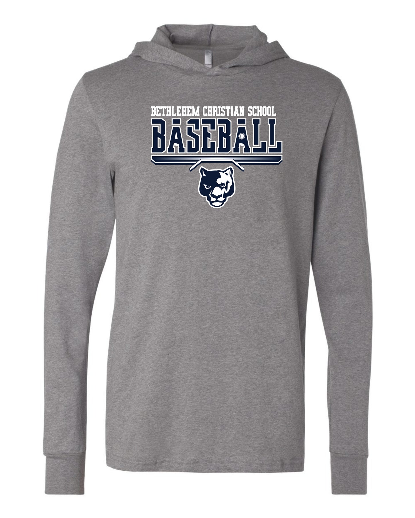 Bethlehem Christian School Baseball - Adult Hooded Long Sleeve