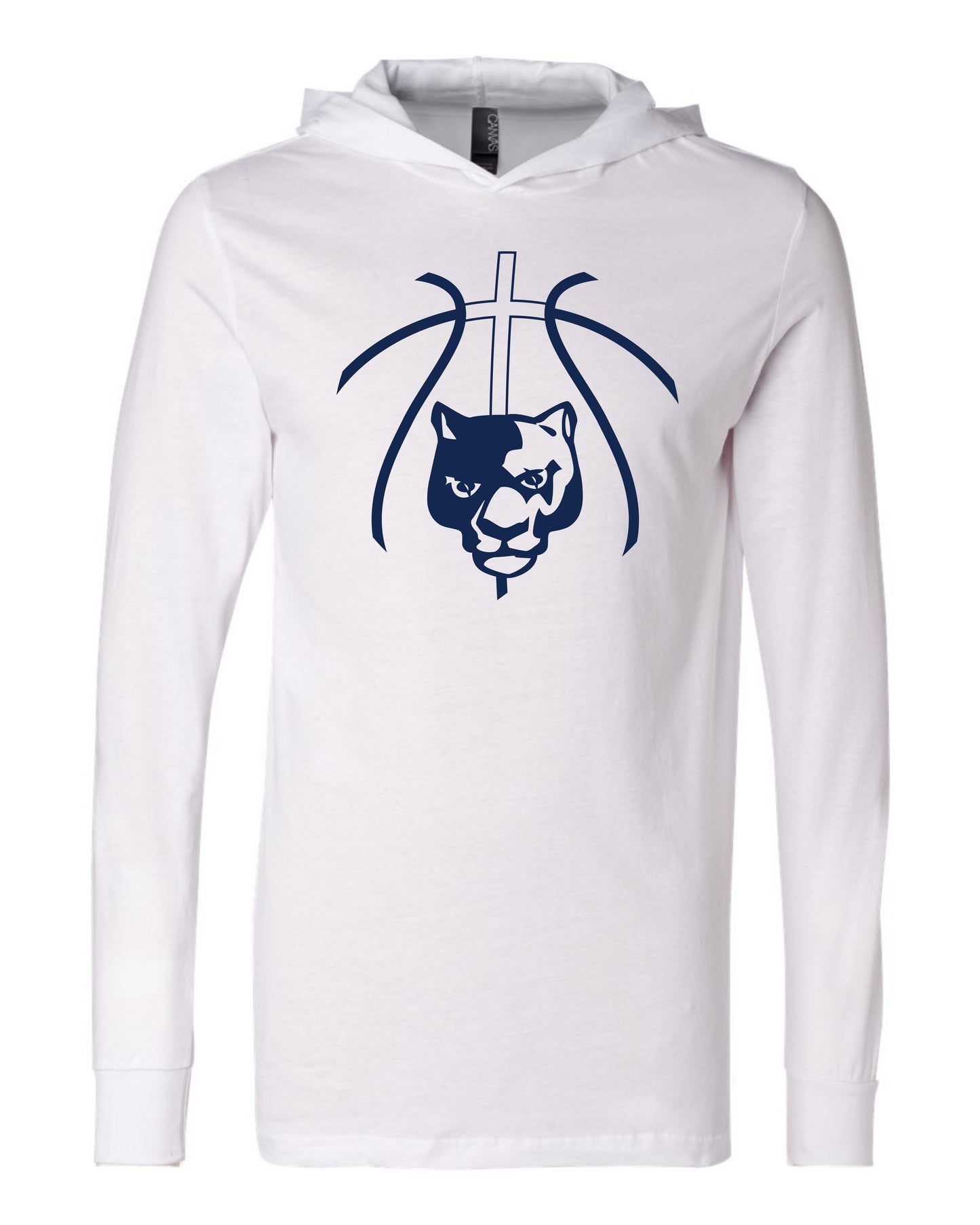 Panther Head Cross Ball - Adult Hooded Long Sleeve
