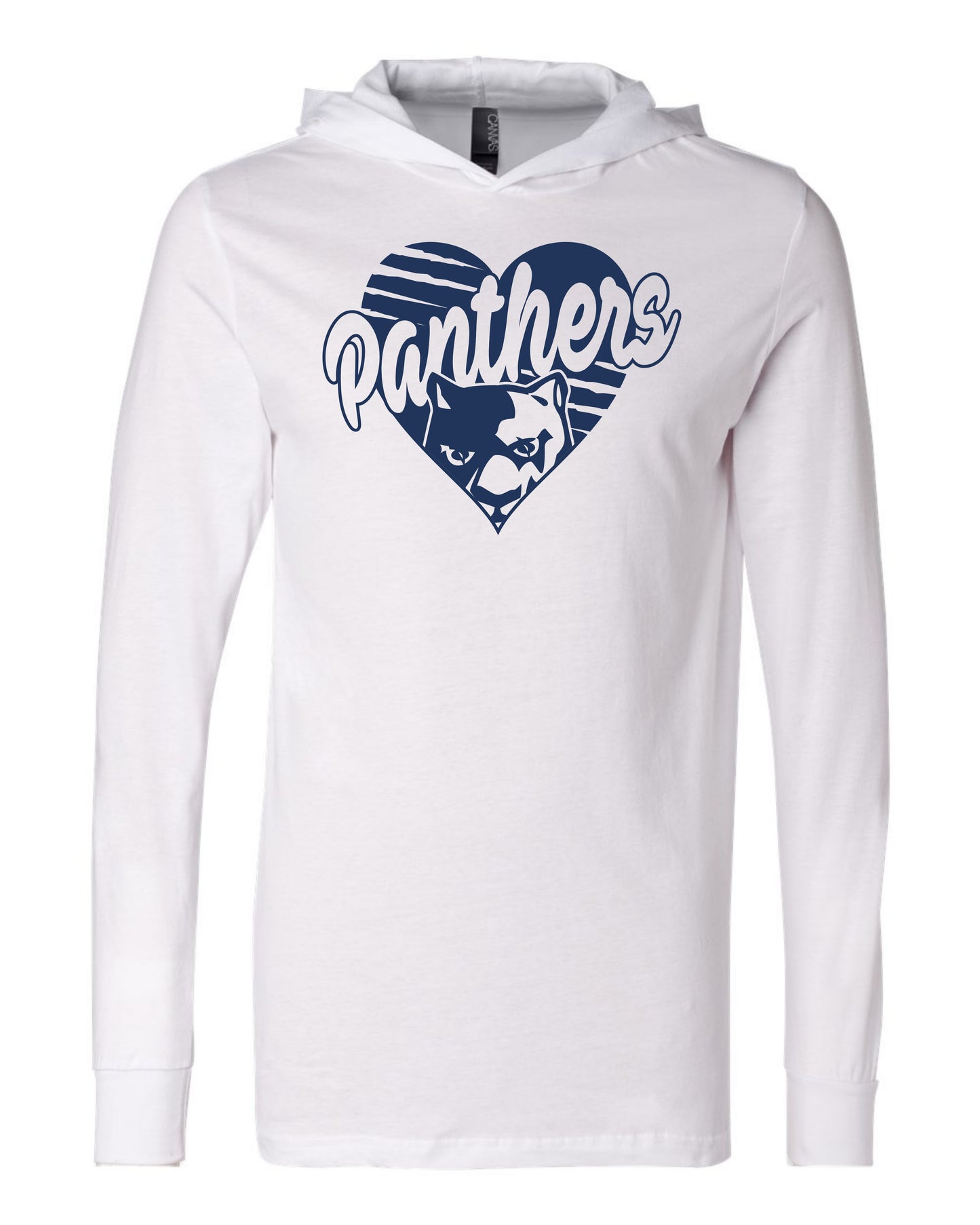 Panthers Heart - Adult Hooded Long Sleeve