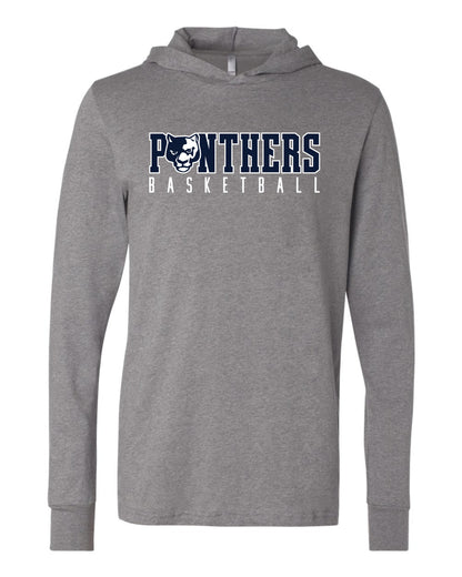 Panthers Head Basketball - Adult Hooded Long Sleeve